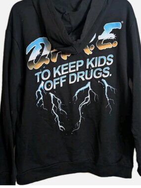 D.A.R.E.  Mens Adult Dare To Keep Kids Off Drugs Graphic Hoodie M